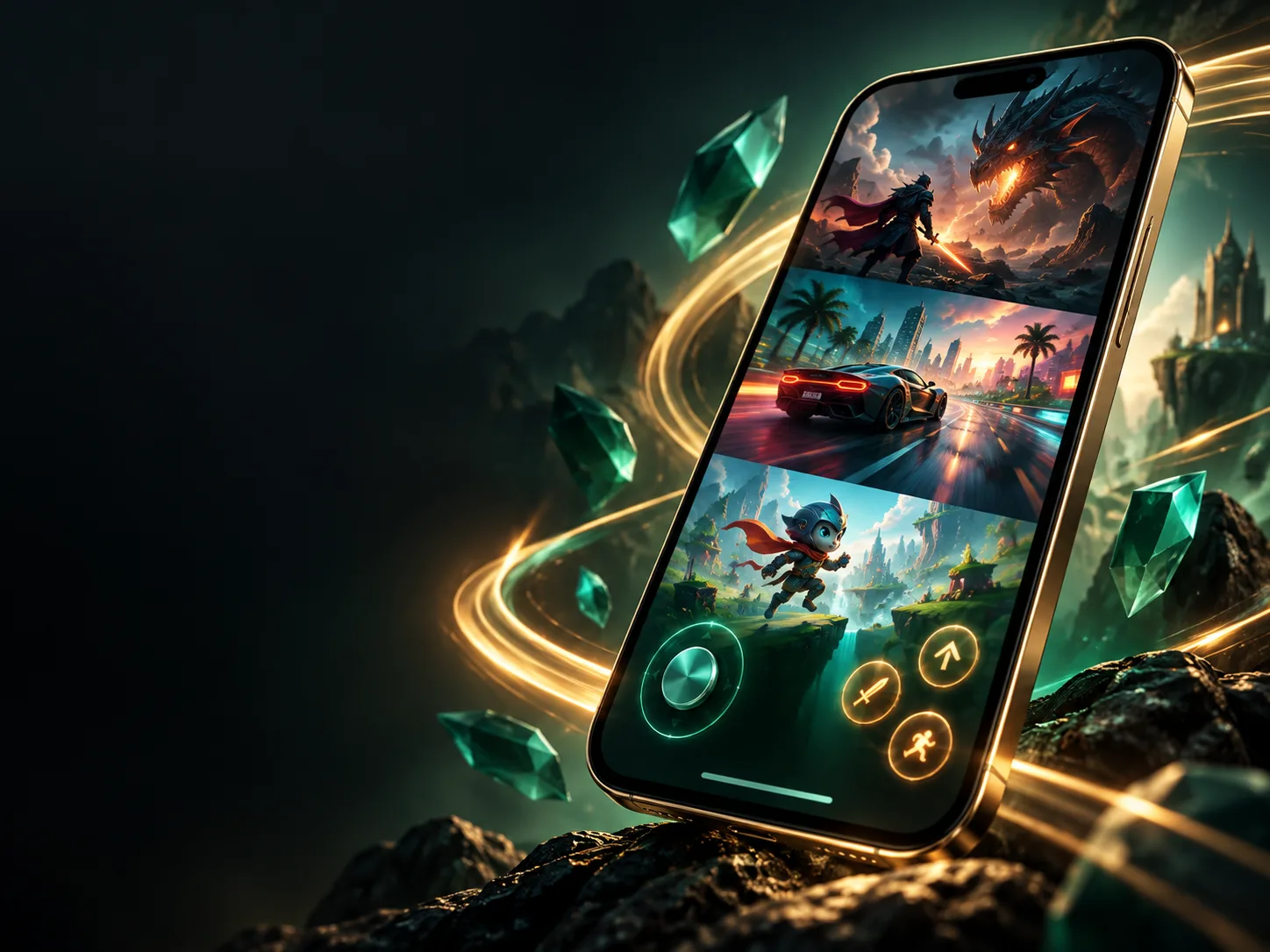 Ilustrasi game mobile pada ponsel